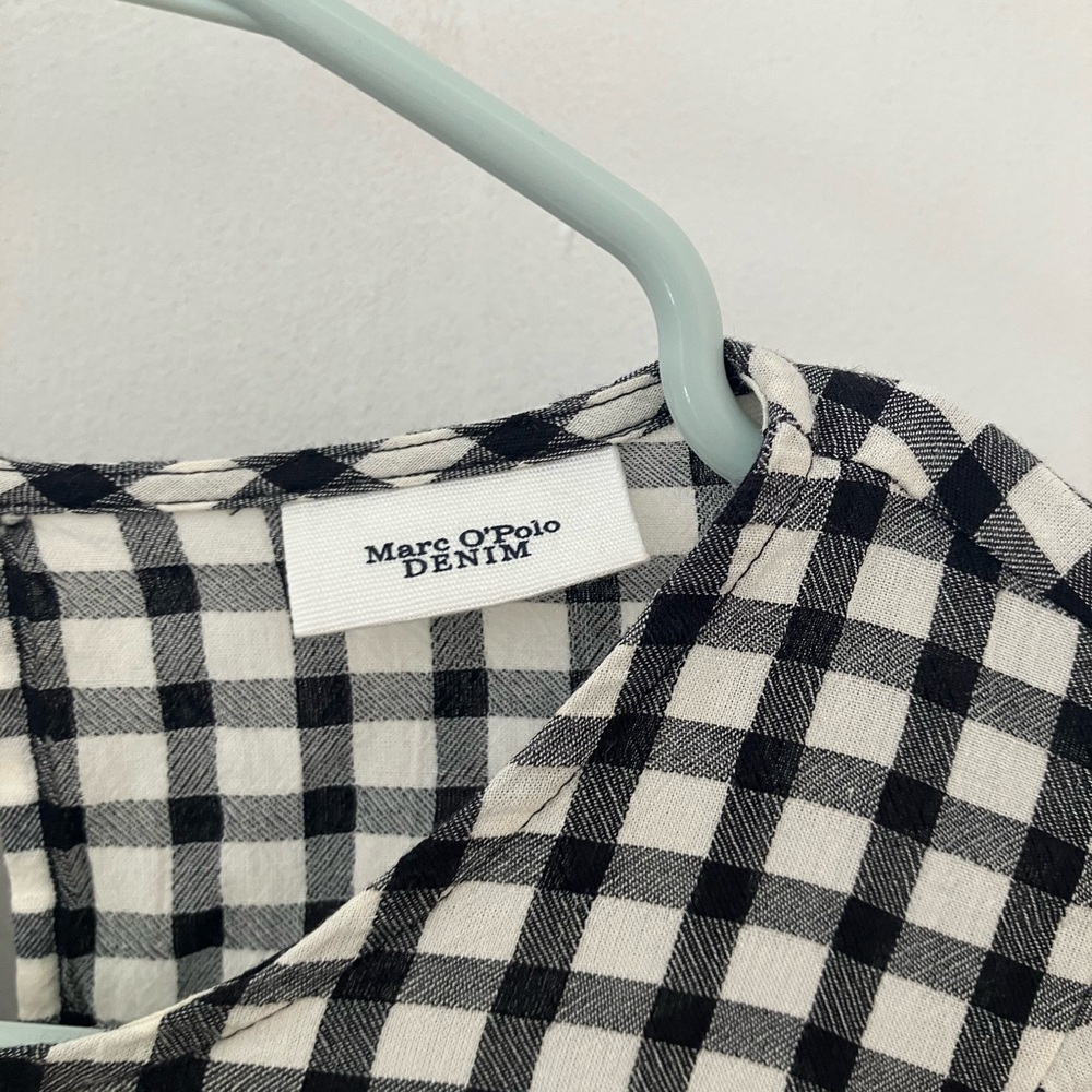 Marc O’Polo ruffled gingham blouse 100% cotton medium - Picture 3 of 6